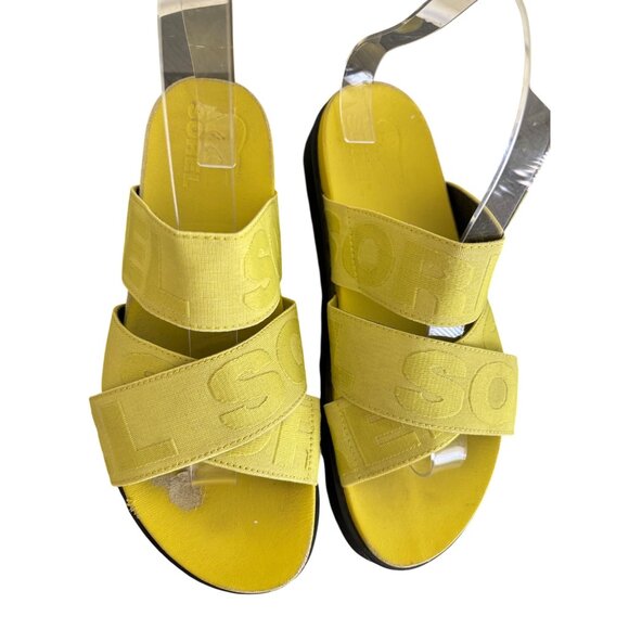 Sorel Womens Roaming Sport Slide Sandals Yellow Bolt & Black Casual Wear - Picture 14 of 15